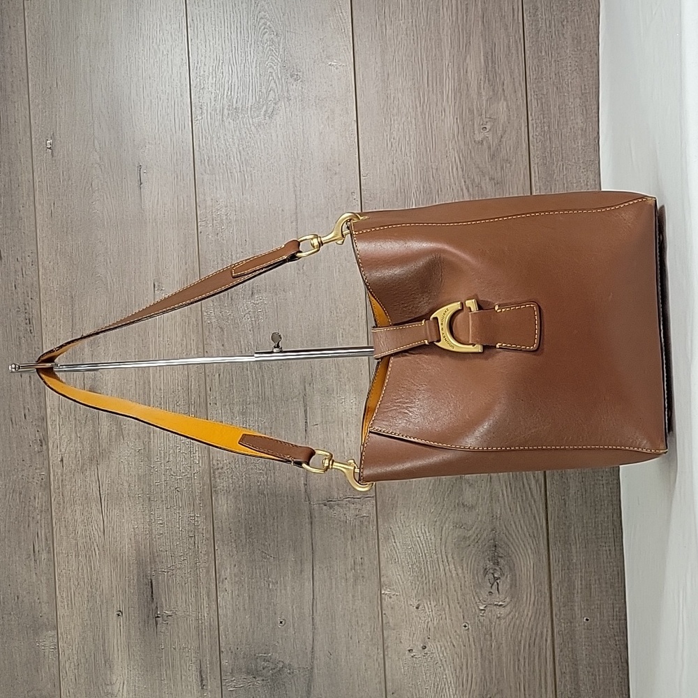 Dooney & Bourke Brown Leather Bucket Shoulder Bag